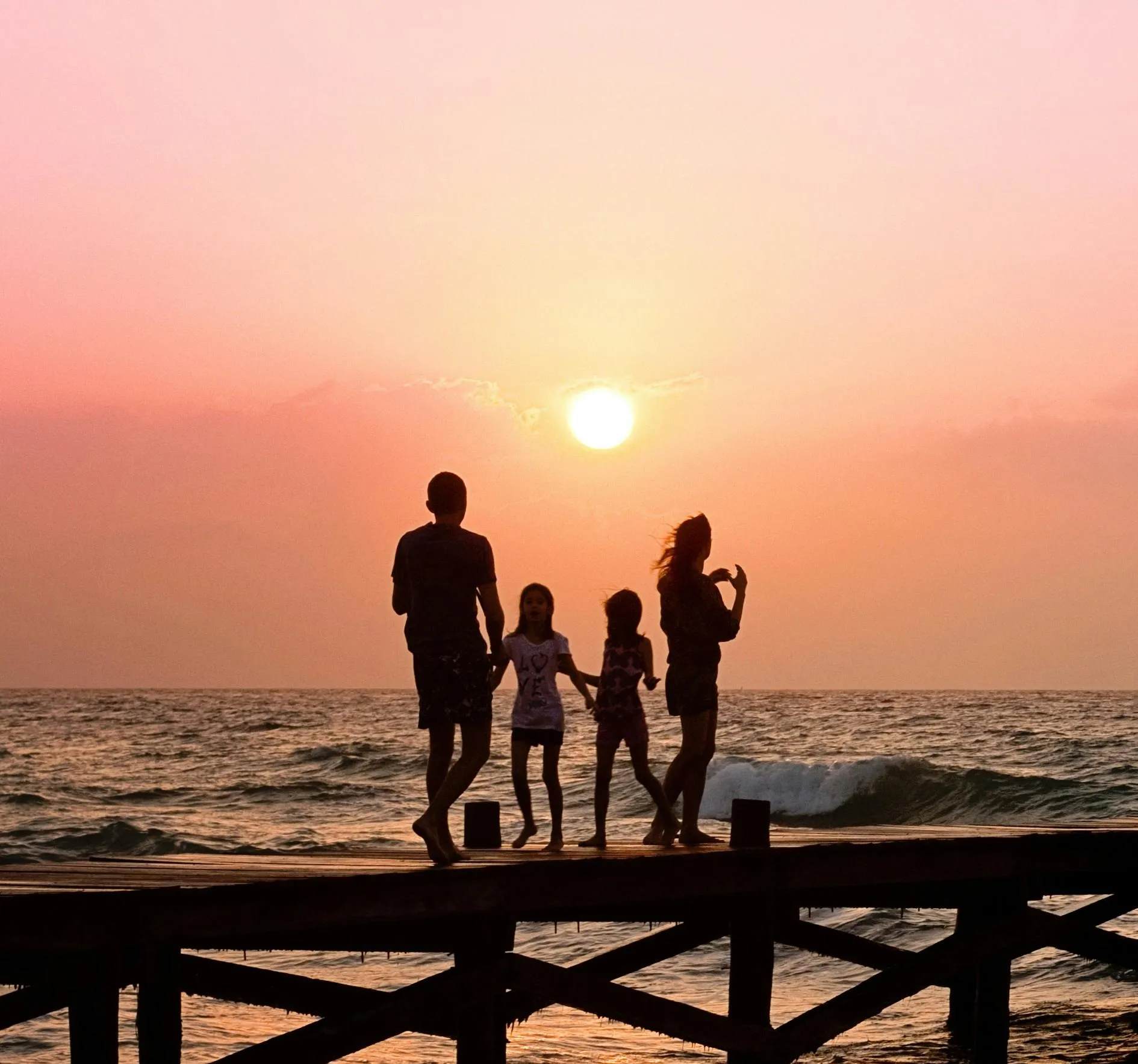 Family walking together outdoors